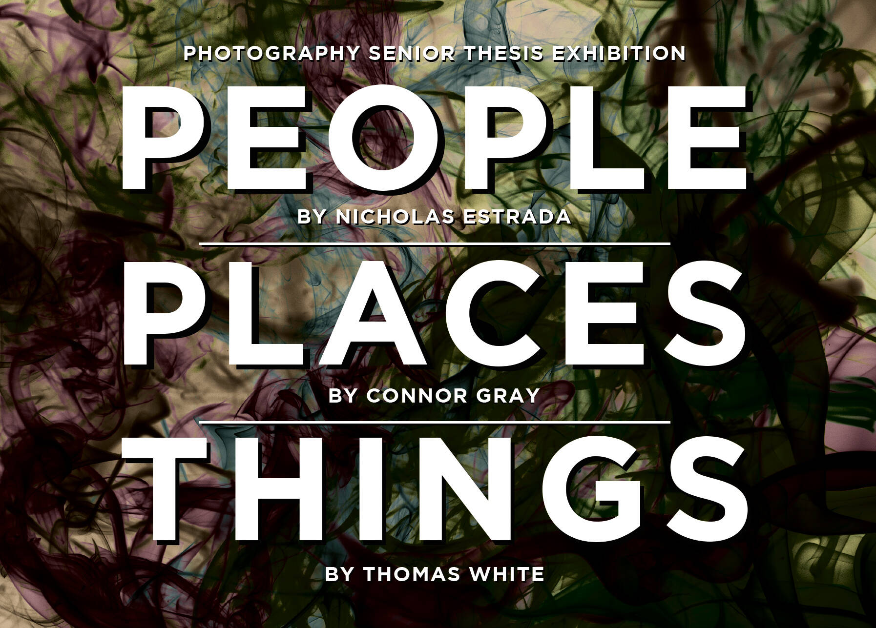 Postcard for BFA Student Exhibition People, Places, Things